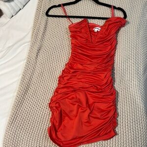 Revolve super down bodycon mini dress hot pink/red